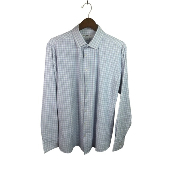 Mizzen+Main Other - MIZZEN MAIN Performance Shirt Mens Large Blue Plaid Long Sleeve Classic Fit